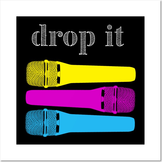 Drop it Mic Wall Art by Vin Zzep